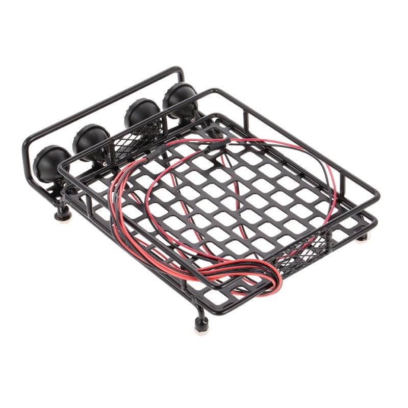 Metal Roof Rack: Aluminum Alloy Durable Construction - RC Car Accessory With CH3 Control Flashing Mode for 1/10 RC Rock Crawler, Rally RC 4WD, RC Model Vehicle - Image 4
