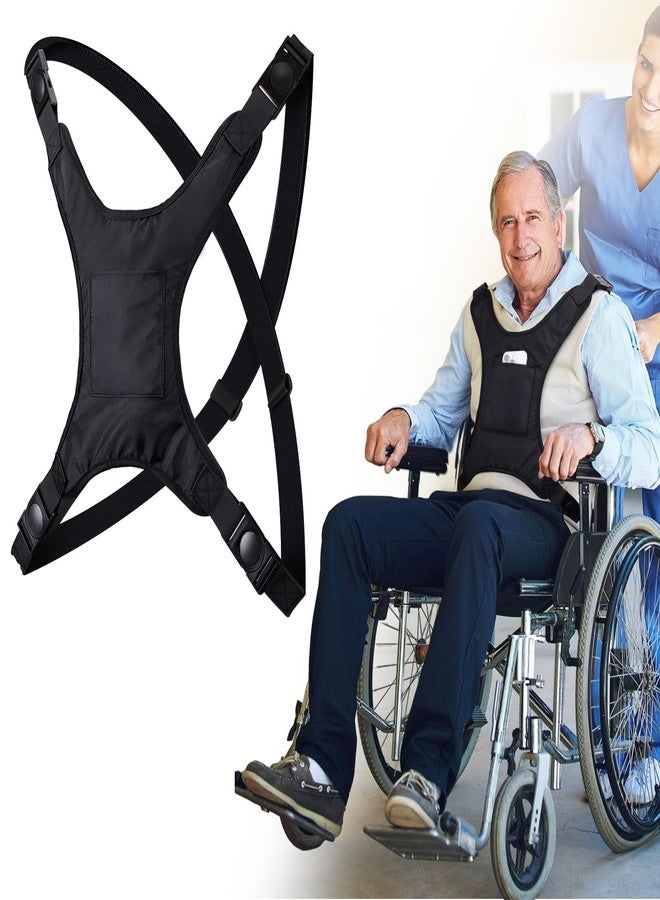 Udefineit Universal Wheelchair Seatbelt, Wheelchair Harness for Adults, Torso Support Vest Restraint, Safety Belt with Adjustable Straps and Pocket for Elderly, Disabled, Patients to Prevent Sliding & Falling - Image 1
