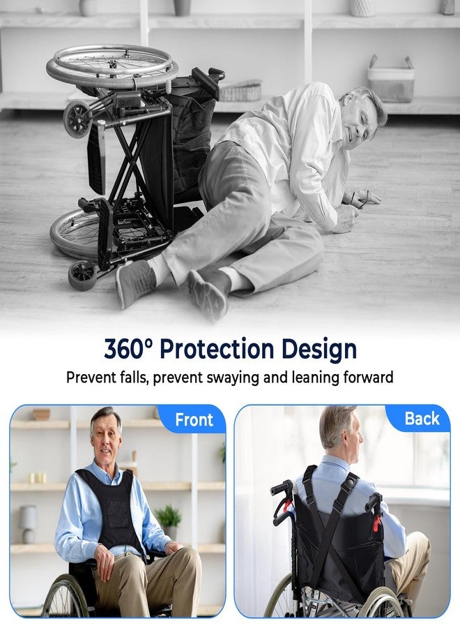 Udefineit Universal Wheelchair Seatbelt, Wheelchair Harness for Adults, Torso Support Vest Restraint, Safety Belt with Adjustable Straps and Pocket for Elderly, Disabled, Patients to Prevent Sliding & Falling - Image 3