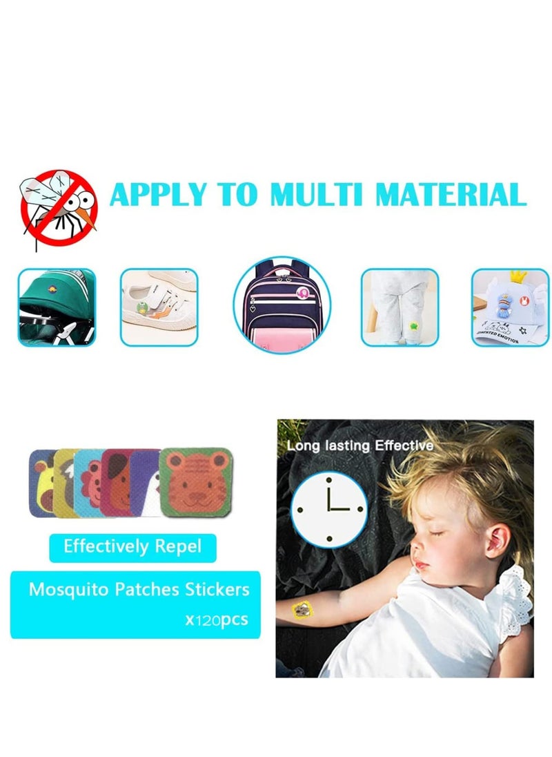 Generic - Mosquito Patches Stickers,  Animal for Kids & Adults, Natural Ingredients, and Deet-Free, Travel Outdoor Indoor Patio Hiking Fishing, Plant-Based 120 Pack Kid Friendly - Image 1