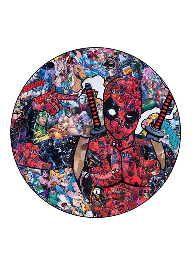 RKN Deadpool Printed Mouse Pad  Round  Multicolour