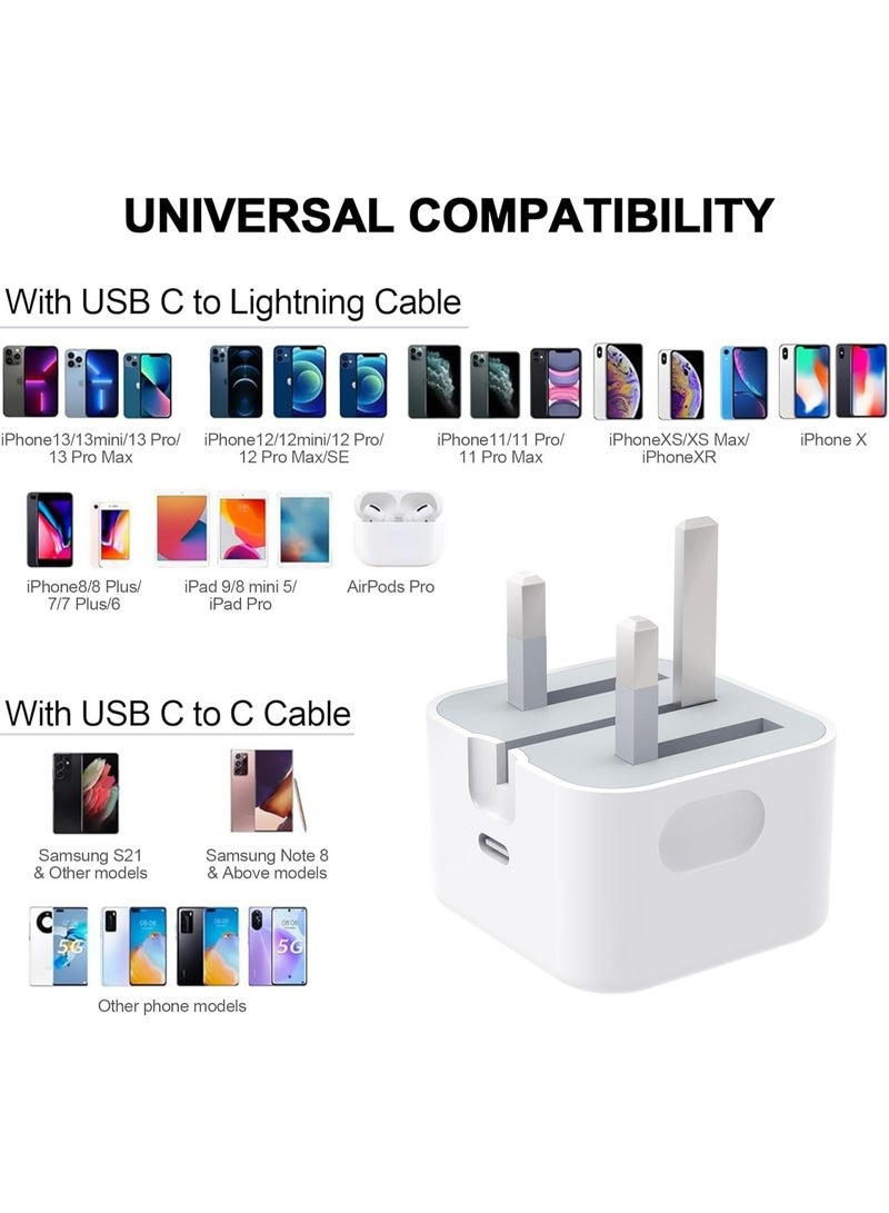 Type-C 35W Fast Charger | USB C Wall Fast Charger with USB C to Lightning Cable Compatible with iPhone 14/14 Pro/14 Pro Max/13/12/SE2020/11/XR/XS Max/X/iPad - Image 5