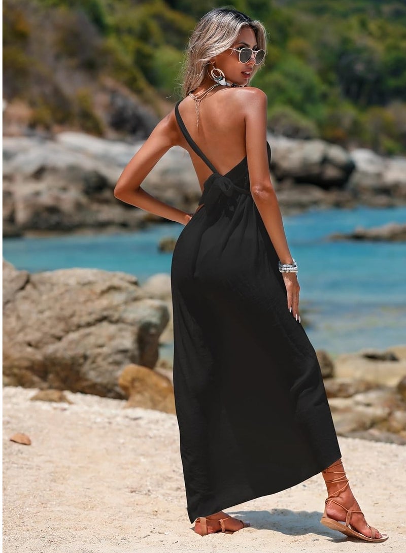 GUDOO Women Lace-up Beach Sarong Women Semi-Sheer Swimwear Cover Ups Short Skirt with Tassels for Girls - Image 2