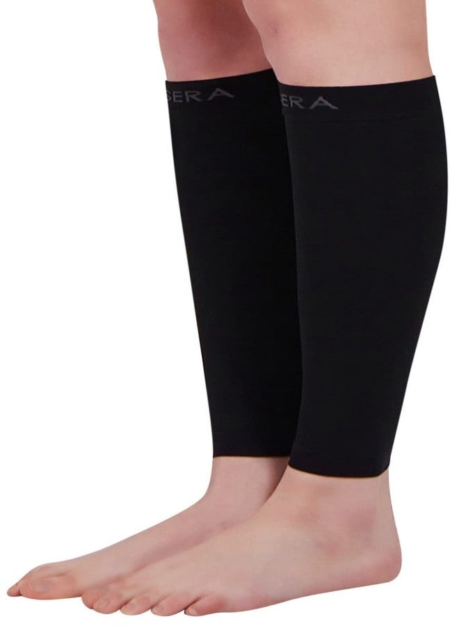 BSERA Calf Compression Sleeve Women, 2 Pairs 15-20mmHg Calf Support Footless Compression Socks Stockings for Shin Splints, Varicose Veins, Recovery (Black, Large) - Image 5