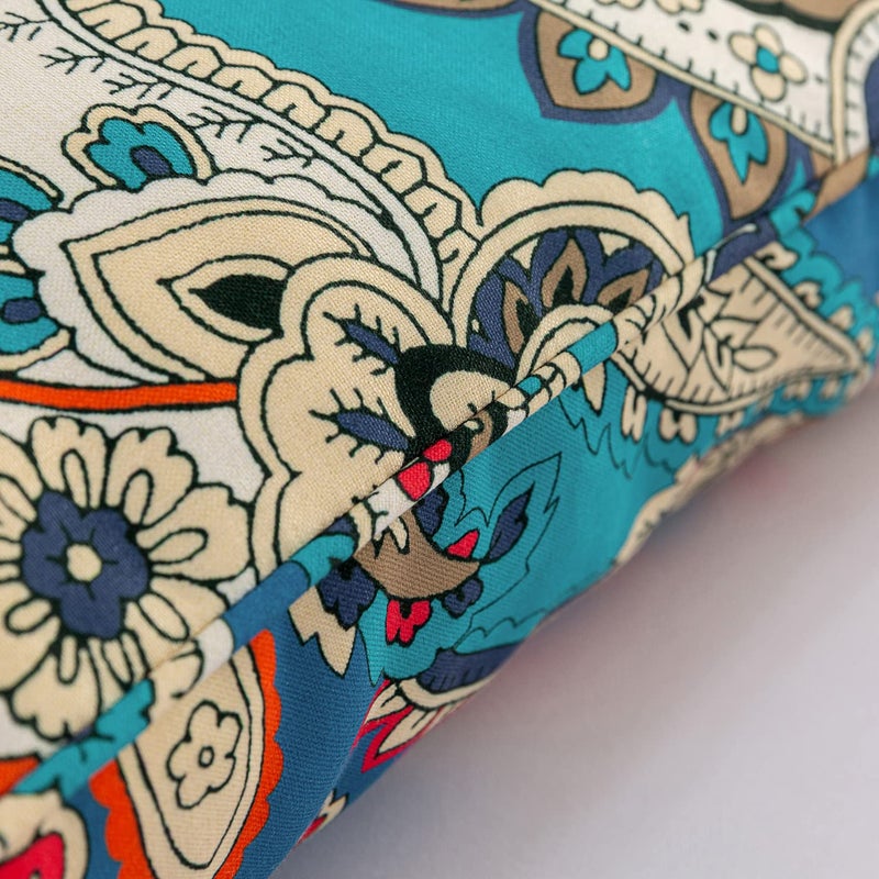 Makimoo Set of 4 Outdoor Dining Chair Cushions, Comfort Patio Seating Cushions, 44 x21x4.5 inch, Single Welt and Zipper, Blue Trumpet Flowers - Image 5