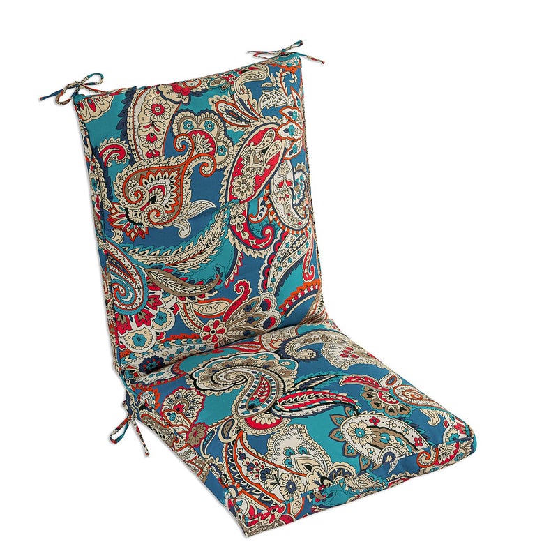 Makimoo Set of 4 Outdoor Dining Chair Cushions, Comfort Patio Seating Cushions, 44 x21x4.5 inch, Single Welt and Zipper, Blue Trumpet Flowers - Image 2