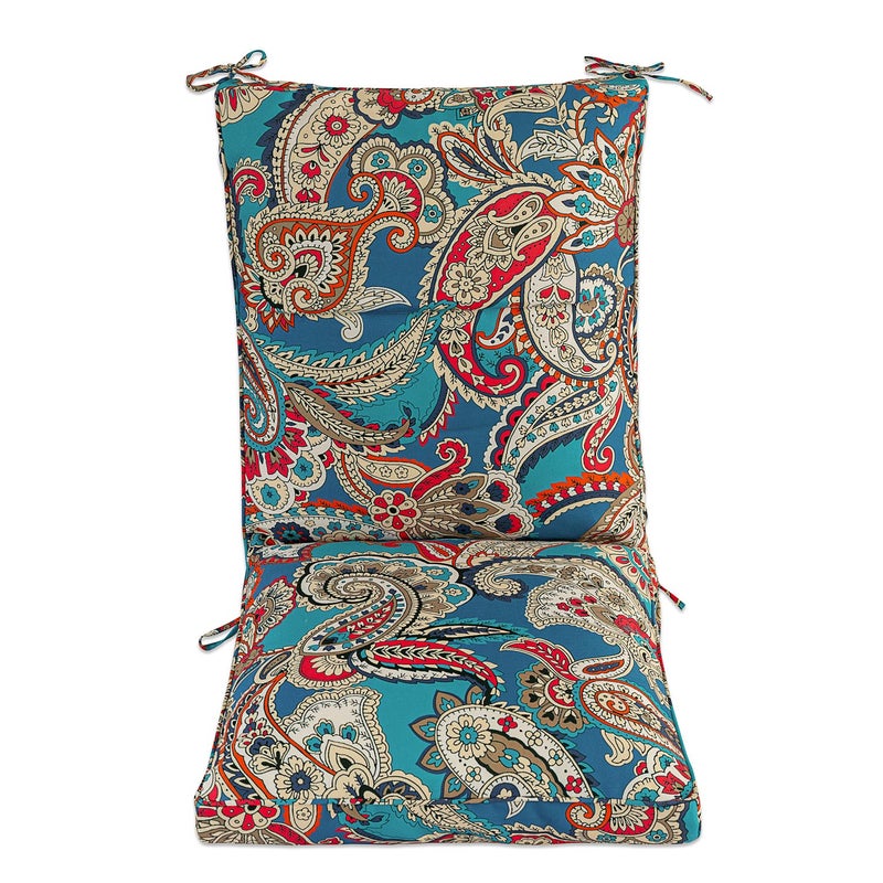 Makimoo Set of 4 Outdoor Dining Chair Cushions, Comfort Patio Seating Cushions, 44 x21x4.5 inch, Single Welt and Zipper, Blue Trumpet Flowers - Image 3