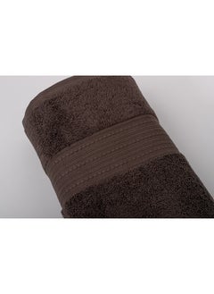 White Rose منشفة يد 1 بحدود فاخرة من قطن تيري 100% 500 غم مقاس 80X160 سم لمسة ناعمة فائقة الامتصاص - شوكولاتة  - Image 3