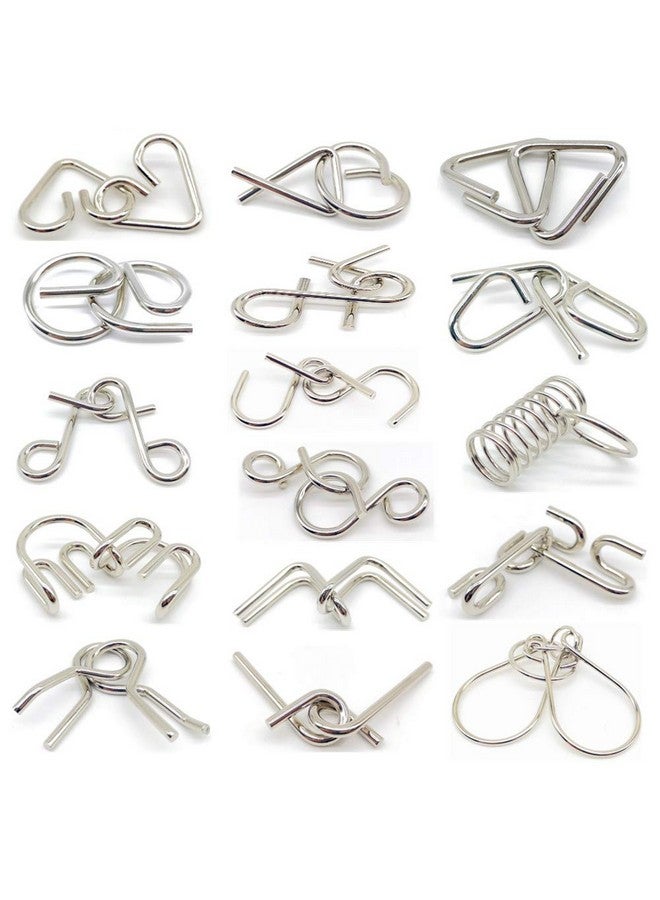 Brain Teasers With The Puzzles 21Pcs Unlock Interlock Game Iq Test Toy 3D Wooden And Metal For Party Favor Kids Adults Challenge - Image 5