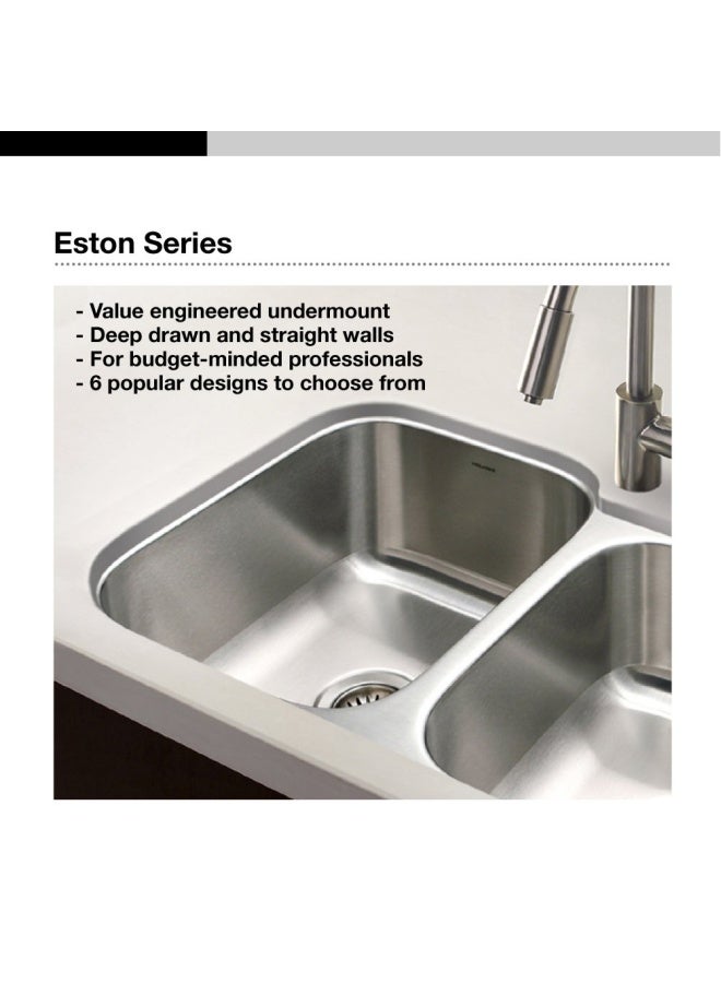 Houzer Sts 1300 1 Eston Series Undermount Stainless Steel Single Bowl Kitchen Sink 18 Gauge - Image 4