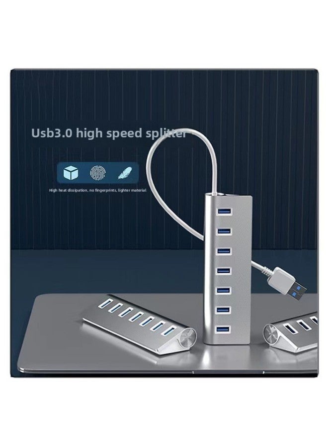 Aluminum Alloy USB HUB3.0 Splitter One Point Seven Multi-interface Hub Business High-end High-speed-Number Of Interfaces:Usb Full 3.0 7-port Hub