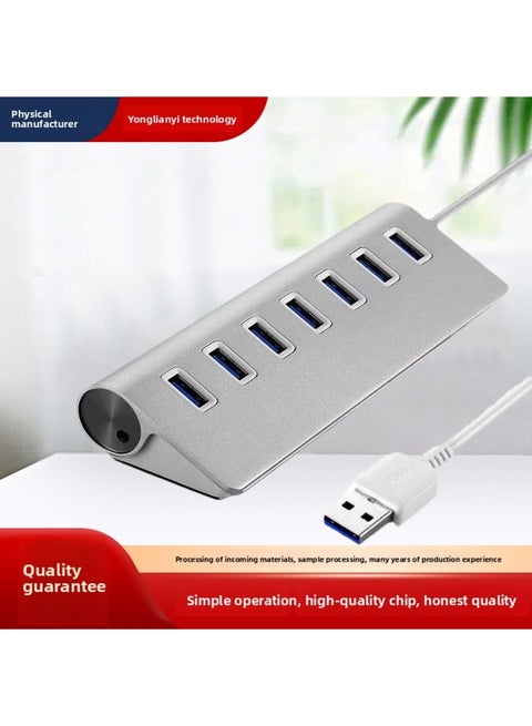 Aluminum Alloy USB HUB3.0 Splitter One Point Seven Multi-interface Hub Business High-end High-speed-Number Of Interfaces:Usb Full 3.0 7-port Hub