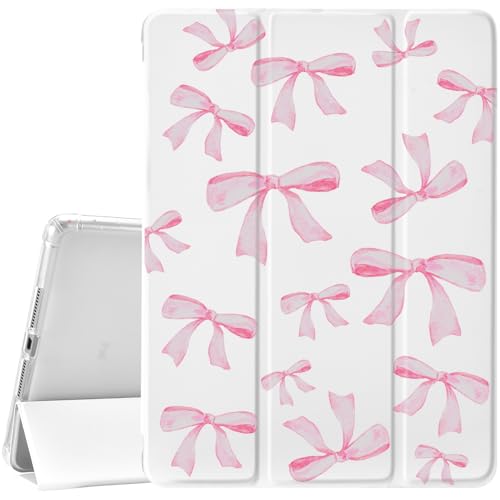 JOYLAND White Pad Case for iPad 7th/8th/9th Generation (2019/2020/2021) 10.2",with Pencil Holder-Auto Wake/Sleep,Cute Bow Anti-Scratch Shockproof Premium Folio Stand Case - Image 1