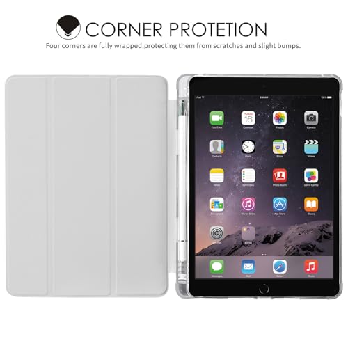 JOYLAND White Pad Case for iPad 7th/8th/9th Generation (2019/2020/2021) 10.2",with Pencil Holder-Auto Wake/Sleep,Cute Bow Anti-Scratch Shockproof Premium Folio Stand Case - Image 2