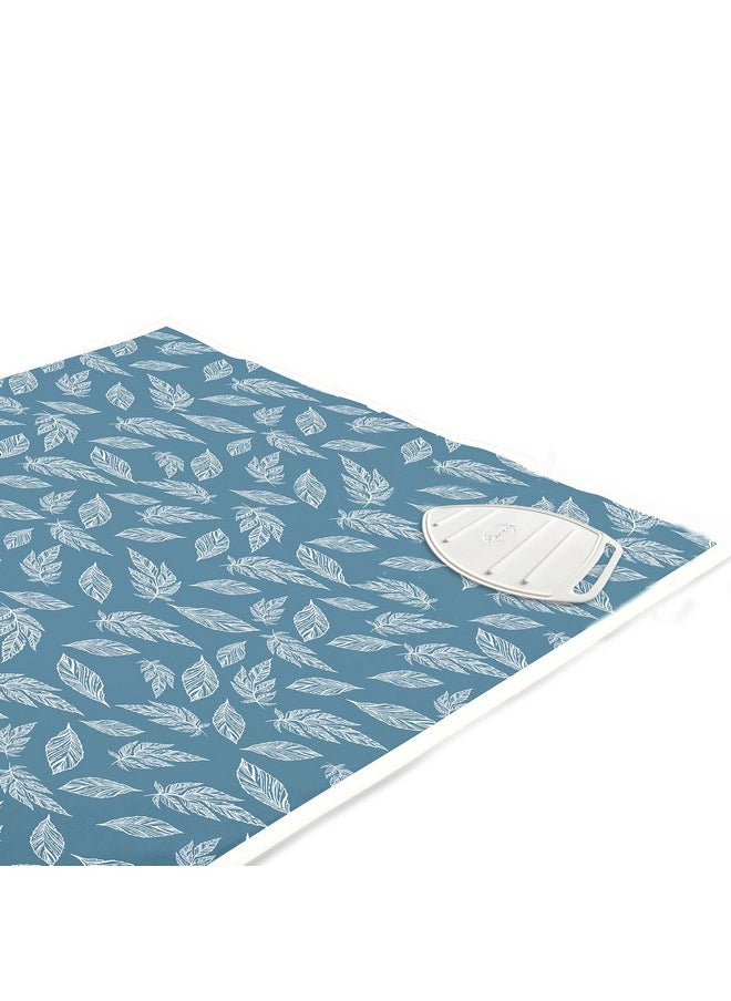 Encasa XO Homes Ironing Mat(Large 120 X 70 Cm)With 3Mm Felt Padding,Silicone Iron Rest Protector,Steam Press On Table,Bed,Portable,Heat Reflective,Foldable,Washable,Printed-Big Leaves Blue - pzsku/ZE10C9C6393C43D4A69EEZ/45/_/1737806123/c3d79dee-d091-4cb4-8a96-0dec03a24c23