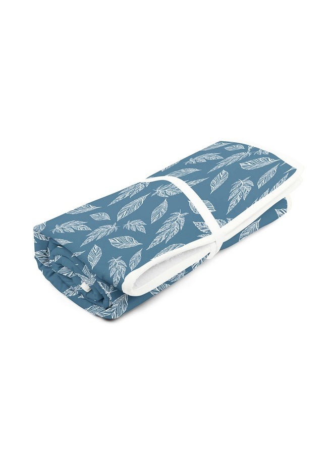 Encasa XO Homes Ironing Mat(Large 120 X 70 Cm)With 3Mm Felt Padding,Silicone Iron Rest Protector,Steam Press On Table,Bed,Portable,Heat Reflective,Foldable,Washable,Printed-Big Leaves Blue - pzsku/ZE10C9C6393C43D4A69EEZ/45/_/1737806130/bb0a3086-4d07-4561-bd86-c0bb4ba17f15