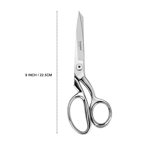 TONMA JP TONMA Sewing Scissors [Made in Japan] 9 Inch Professional Fabric Scissors, Industrial Japanese Solid Stainless Steel Dressmaker Tailor Shears, Ideal for Cutting Cloth Denim Leather, Mirror Finish - Image 3