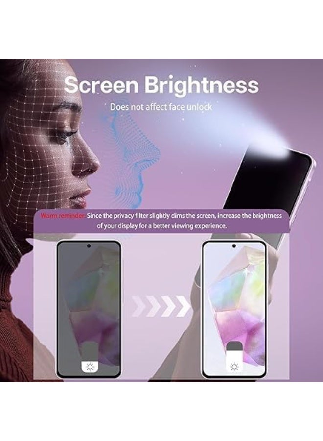 ليون ستور واقي شاشة لحماية الخصوصية متوافق مع ساسمونج جالاكسي A35 شبكة الجيل الخامس 5G زجاج مقوى بدرجة صلابة 9H مقاوم للخدش والتجسس مع واقي حماية لموبايل جالاكسي A55 قطعتان - Image 4