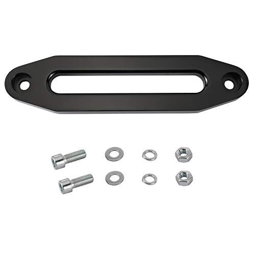 YaeKoo 10" Billet Polished Aluminum Hawse Fairlead Load Capacity 8000-15000 LBs with Mounting Hardware for Synthetic Winch Rope (Black, 10") - Image 2