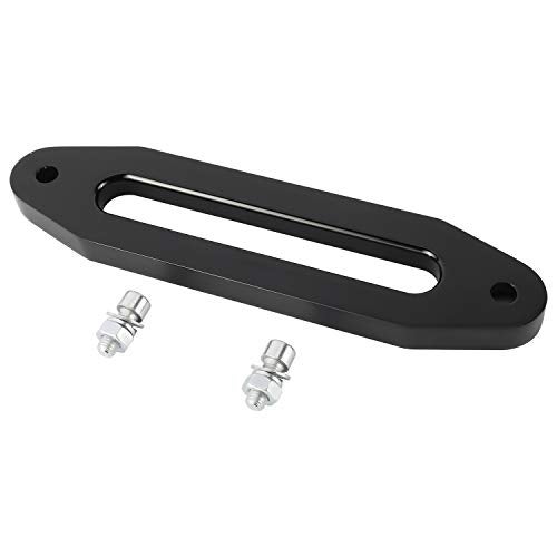 YaeKoo 10" Billet Polished Aluminum Hawse Fairlead Load Capacity 8000-15000 LBs with Mounting Hardware for Synthetic Winch Rope (Black, 10") - Image 1