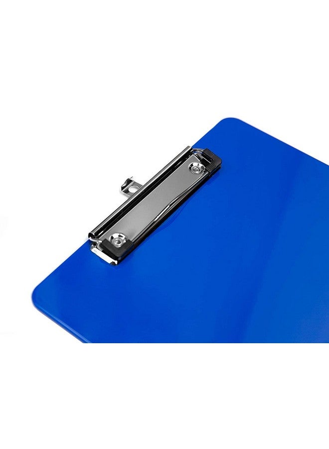 Office Solutions Direct Blue Plastic Clipboard With Low Profile Clip (Pack Of 6) Letter Size Clipboard Blue With Flat Clip A4 Size Acrylic Clipboard For Boys And Girls | Cute Aesthetic College & Back To School Supplies - Image 2