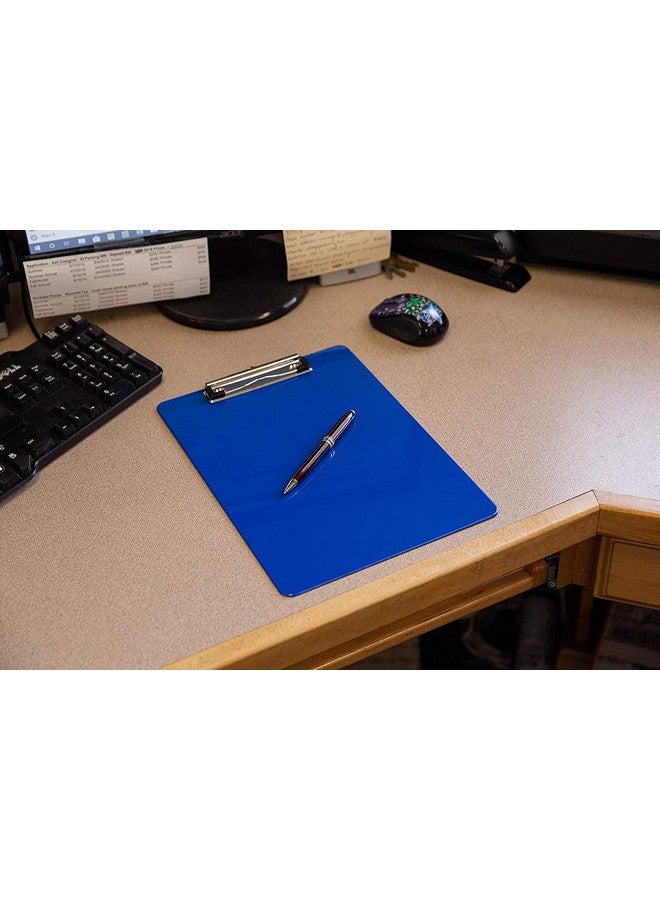 Office Solutions Direct Blue Plastic Clipboard With Low Profile Clip (Pack Of 6) Letter Size Clipboard Blue With Flat Clip A4 Size Acrylic Clipboard For Boys And Girls | Cute Aesthetic College & Back To School Supplies - Image 4