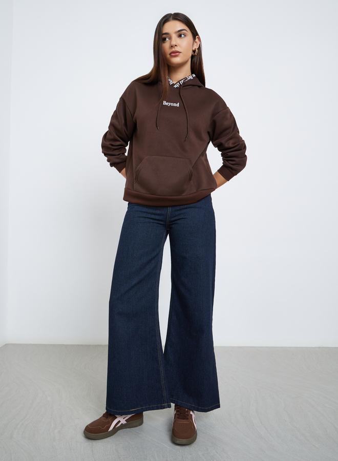 Styli Regular Fit Slogan Print Hoodie - Image 2