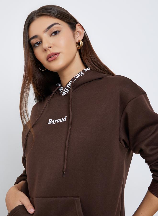 Styli Regular Fit Slogan Print Hoodie - Image 1