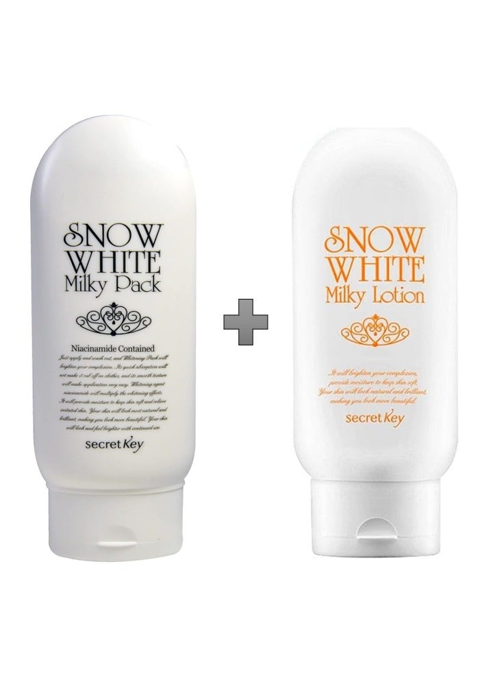 Secret Key Snow White Milky Lotion 120g + Secret Key Snow White Milky Pack 200g - Image 1