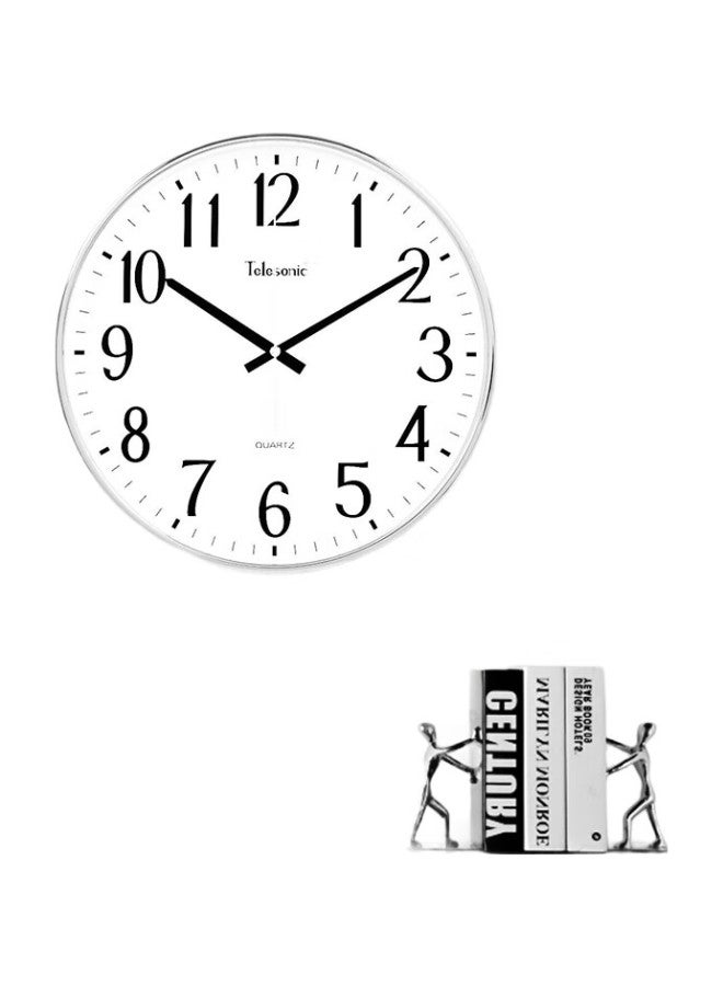 Telesonic Round Wall Clock Modern Minimalist Clock Fashion Personality Clock Bedroom Quartz Clock 36Cm - Image 2
