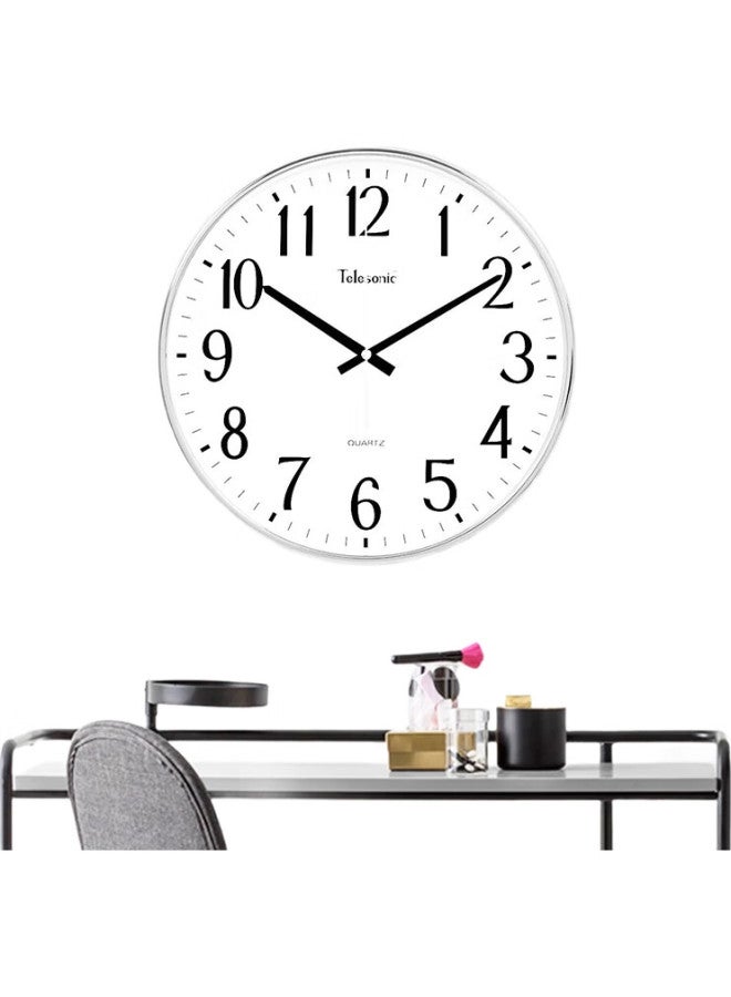 Telesonic Round Wall Clock Modern Minimalist Clock Fashion Personality Clock Bedroom Quartz Clock 36Cm - Image 1