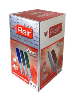 Flair Peach Smooth Writing Ball Pen Set of 50 pcs, Red  - Image 2