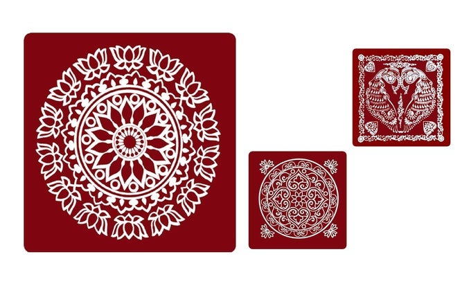 RANGOLI STICKER KOLAM STICKER FOR WALL TILE FLOOR STEEL STICKER MODELMB1MS2