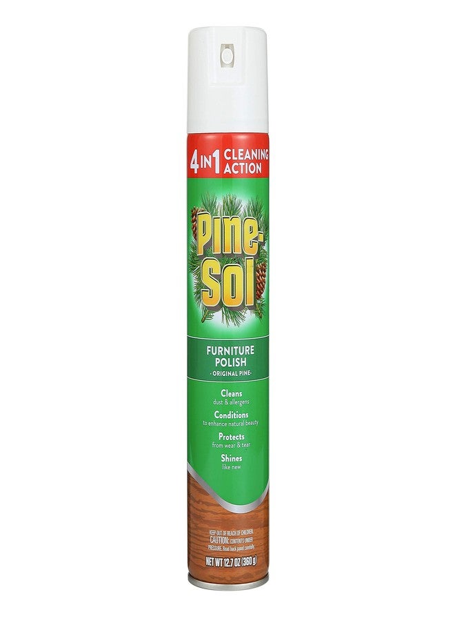 Pine Sol Pine-Sol Furniture, Polish 4in1 Cleaning Action Wood Polish Spray Wood Polish Spray for Your Cleans Conditions Protects and Shines Ounces Original Pine Scent, Yellow, Lemon, 12.7 Fl Oz - Image 1