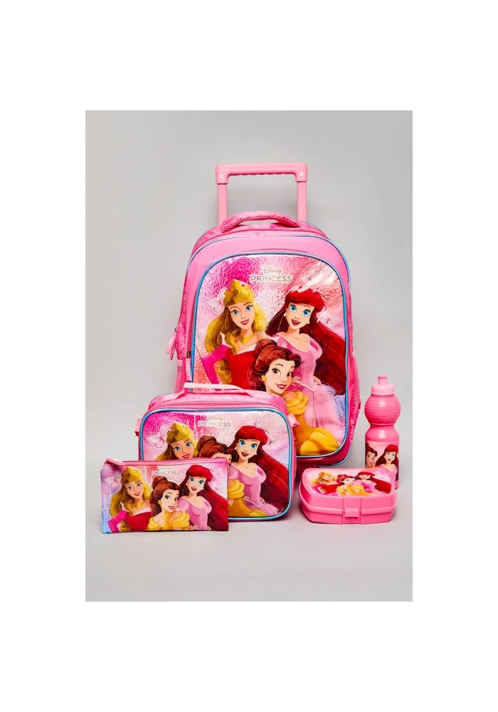 أر أند بي 5 Pack Princess Trolley Backpack Set - 18"