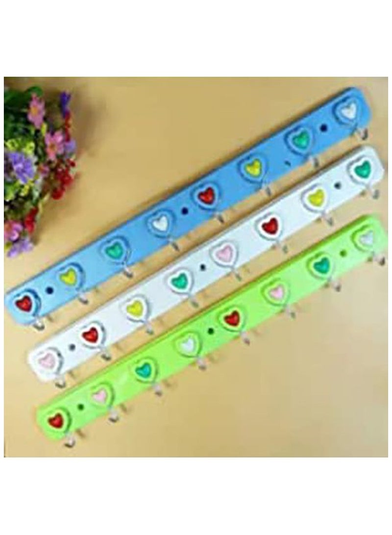 Hanger 8 Hooks Plastic Heart 1 Peace Blue  - Image 2
