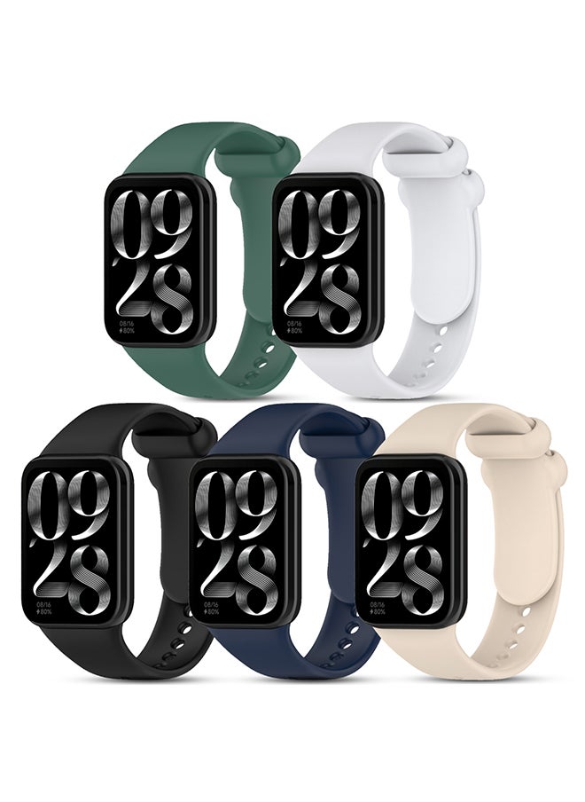 O Ozone (Pack of 5) Silicone Straps Compatible with Xiaomi Mi Smart Band 8 Pro & Redmi Watch 4 Wristband, Soft Replacement Strap Sport Band (Straps Only)  - Image 1