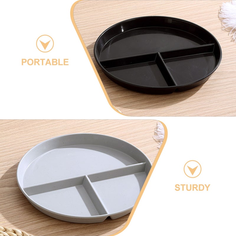 10 pcs Divided Dinner Plates Round Plates Compartment Breakfast Plates Serving Plates - Image 5