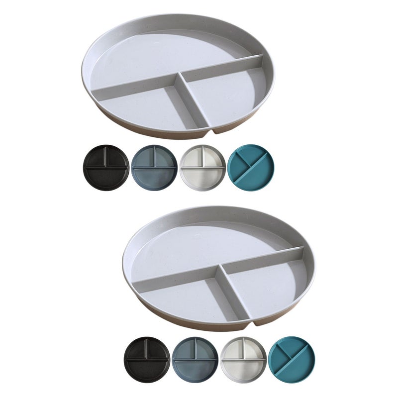 10 pcs Divided Dinner Plates Round Plates Compartment Breakfast Plates Serving Plates - Image 1