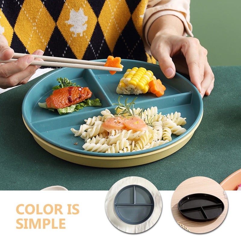 10 pcs Divided Dinner Plates Round Plates Compartment Breakfast Plates Serving Plates - Image 2