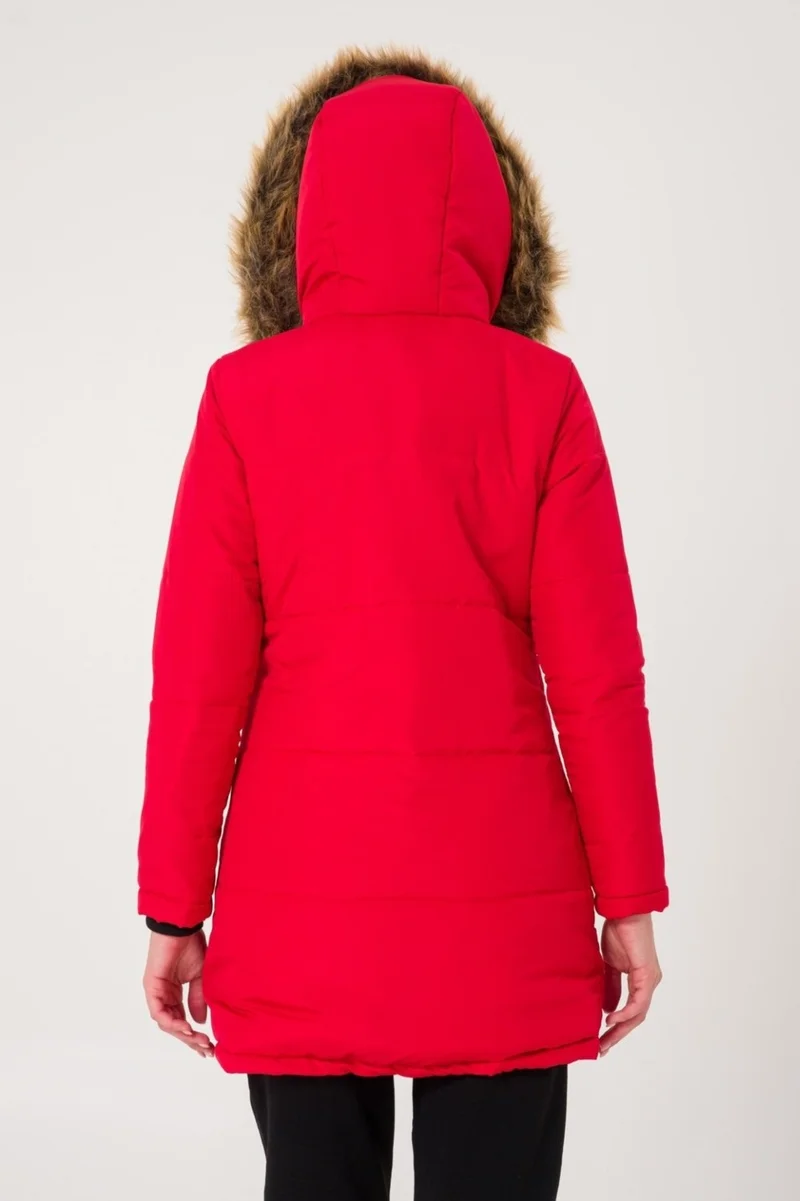 Barbora Winter Fur Collar Puffer Women's Coat 7112RED5