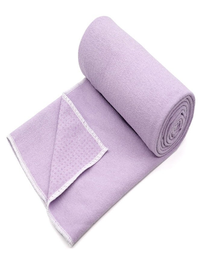 Eunzel Hot Yoga Towel - Microfiber Non Slip Yoga Mat Towel with Grip Dot Sweat Absorbent Towel for Hot Yoga, Pilates and Fitness 72" x 24", Taro Purple/White - Image 2
