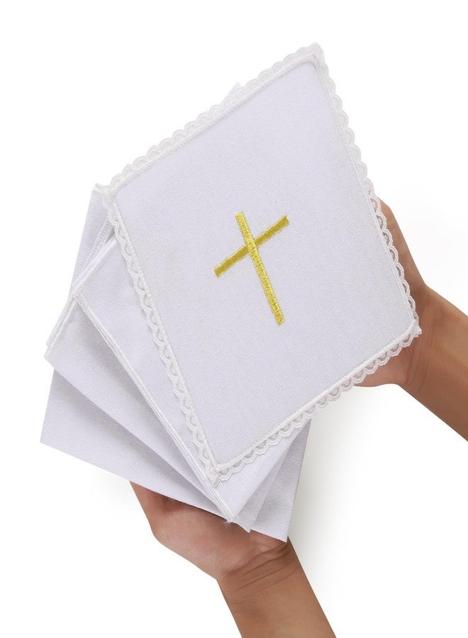 TALPGOD 4 Pcs Altar Supplies Linen Corporal for Churches Sets (Pall,Corporal,Purificator,Towel) White Linen Altar Cloth Gold Cross Embroidery,Mass Kits Catholic for Priest - Image 5
