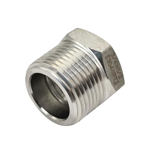 Beduan Stainless Steel Reducer Hex Bushing, 3/4" Male NPT to 1/2" Female NPT, Reducing Cast Pipe Adapter Fitting(Pack of 3) - Image 4