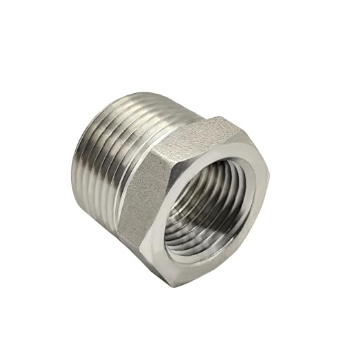 Beduan Stainless Steel Reducer Hex Bushing, 3/4" Male NPT to 1/2" Female NPT, Reducing Cast Pipe Adapter Fitting(Pack of 3) - Image 5
