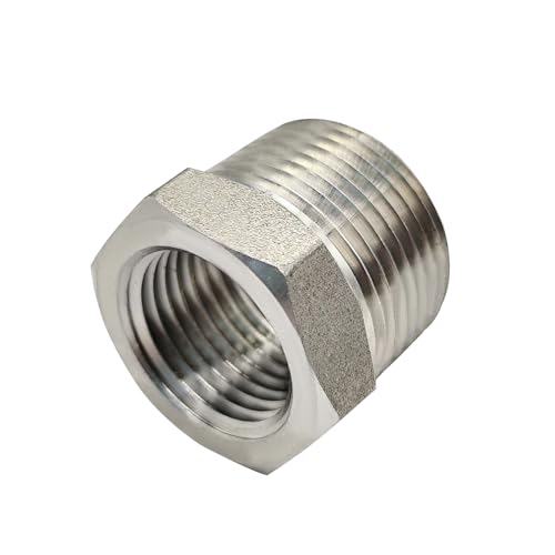 Beduan Stainless Steel Reducer Hex Bushing, 3/4" Male NPT to 1/2" Female NPT, Reducing Cast Pipe Adapter Fitting(Pack of 3) - Image 3