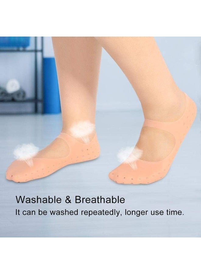 زوج واحد من جوارب العناية بالقدم المرطبة المصنوعة من السيليكون بالحجم الكامل، مضادة لجفاف الكعب، ومرطب للكعب للعناية بالقدم - جوارب للنساء والرجال - 250 - Image 3