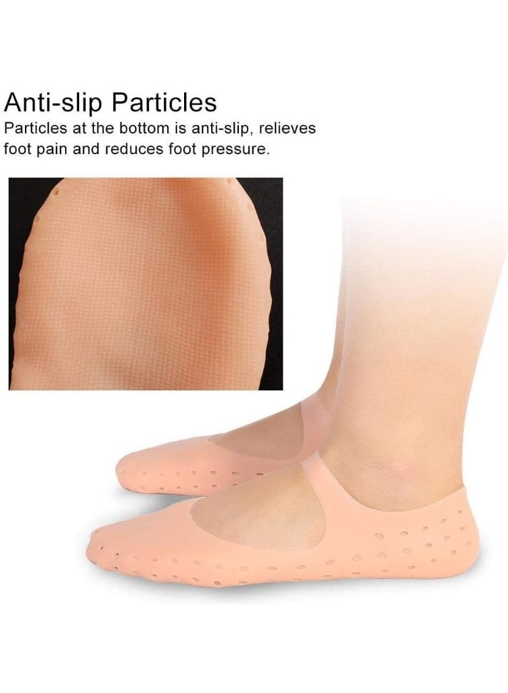 زوج واحد من جوارب العناية بالقدم المرطبة المصنوعة من السيليكون بالحجم الكامل، مضادة لجفاف الكعب، ومرطب للكعب للعناية بالقدم - جوارب للنساء والرجال - 250 - Image 5
