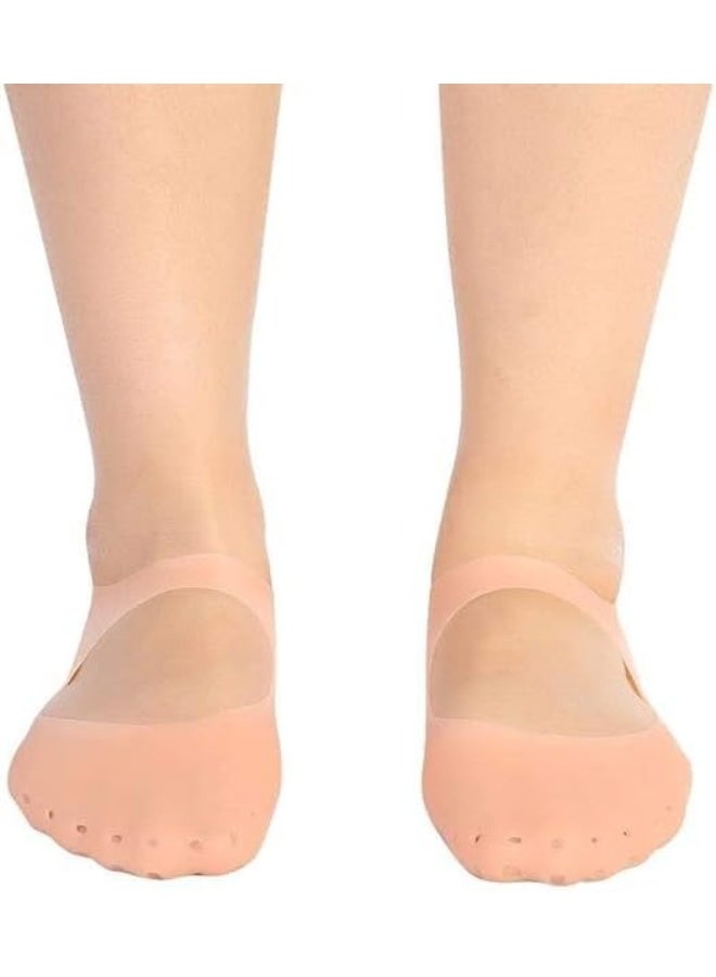 زوج واحد من جوارب العناية بالقدم المرطبة المصنوعة من السيليكون بالحجم الكامل، مضادة لجفاف الكعب، ومرطب للكعب للعناية بالقدم - جوارب للنساء والرجال - 250 - Image 1