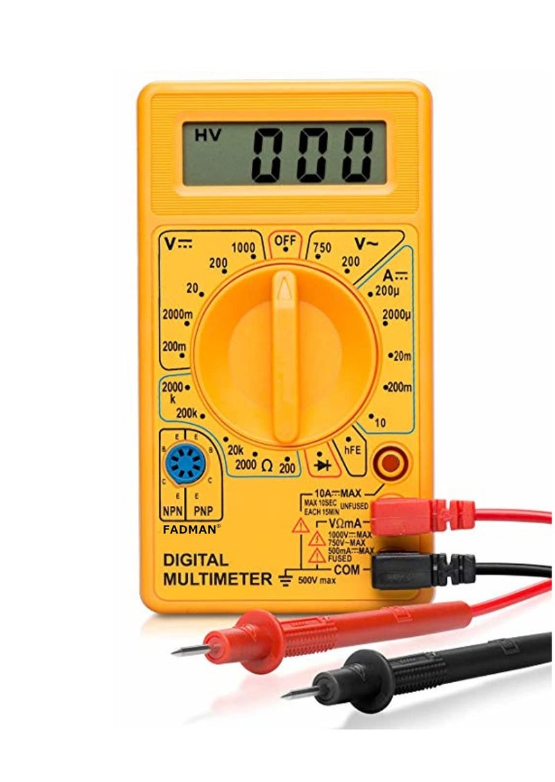 Fadman Fd-11 Digital Multimeter Yellow, Battery_powered - Image 1